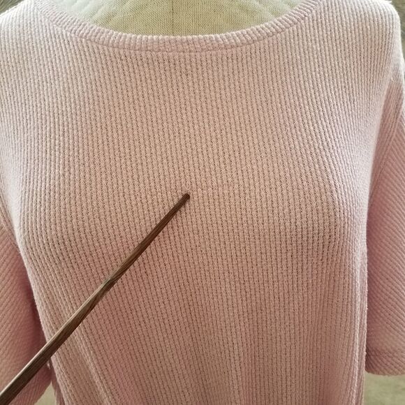 BP Tie Front Waffle Knit Tee sz XS in Pink - Picture 12 of 12